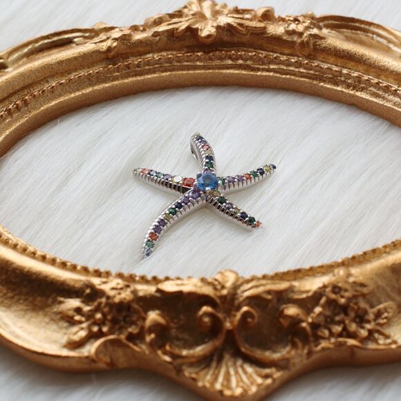 Spinel Gemstone Cluster Necklace, Crystals Pendent, 925 Sterling Silver - Picture 2 of 8